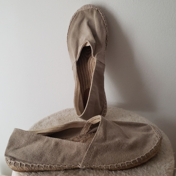 J. Crew Canvas Espadrilles Flats Made In Spain Natural 10 Jute - Picture 5 of 10